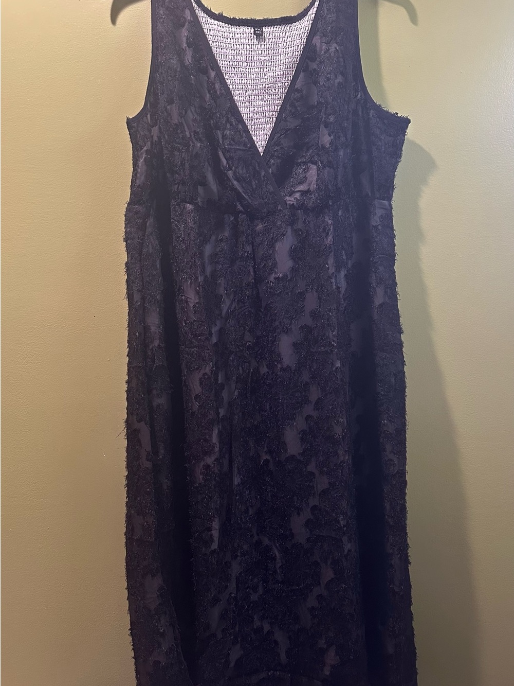 Asymmetrical Black Lace Overlay Dress